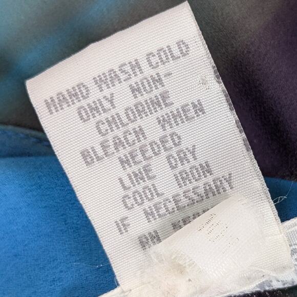 VTG 90s Compagnie Internationale Express Blue Swirl Collared Long Sleeve Top Med - Picture 6 of 6